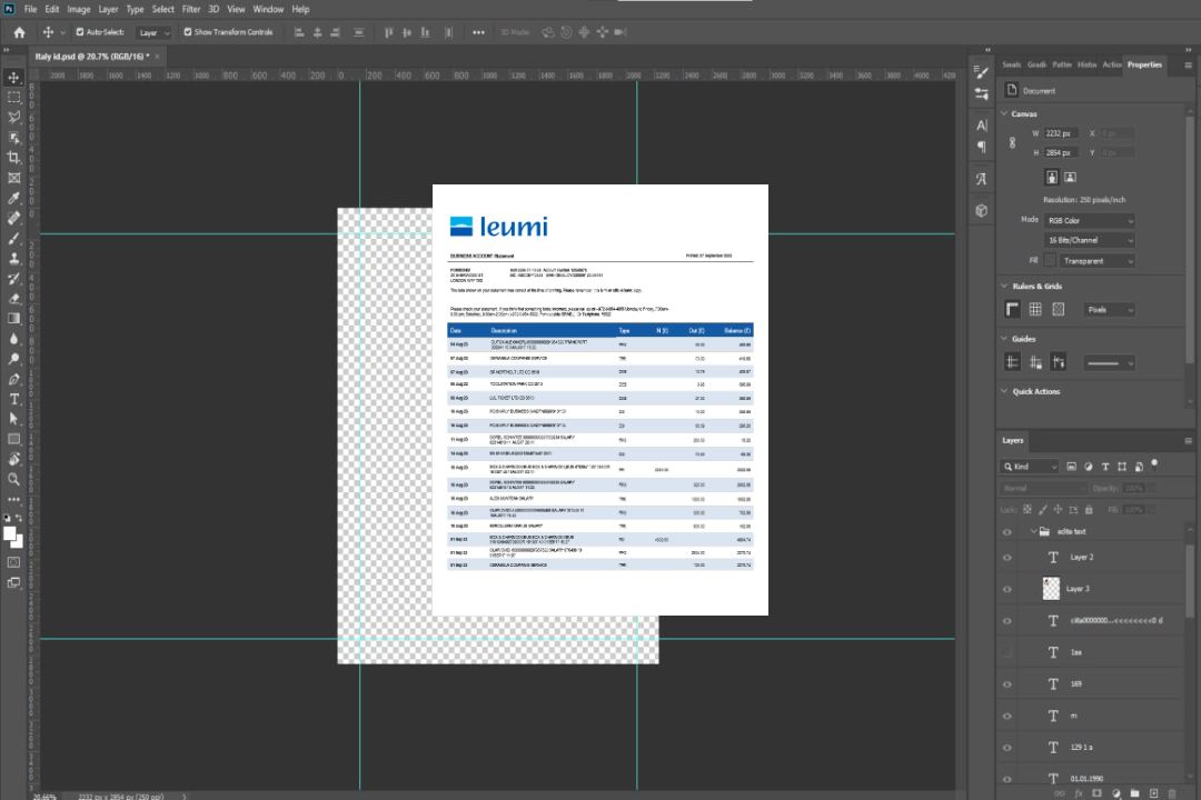 Modèle Word et PDF de déclaration commerciale de la Banque Leumi template